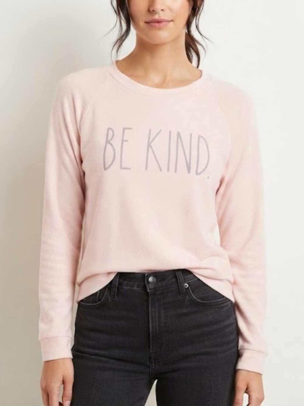Rae Dunn Light Pink Long-Sleeve 'Be Kind.' Top